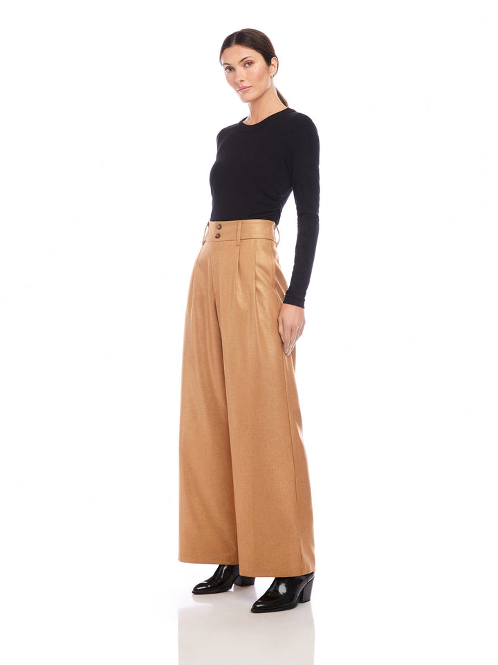 Camel Shimmer Wide Leg Sadie Pant