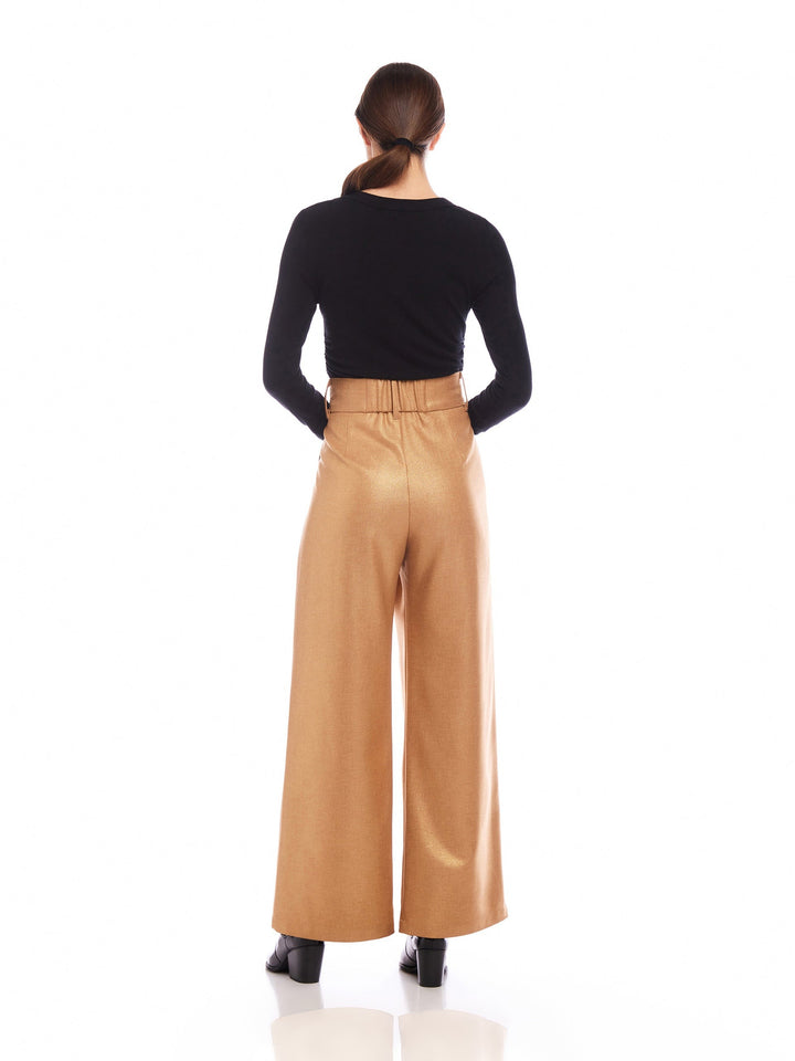 Camel Shimmer Wide Leg Sadie Pant