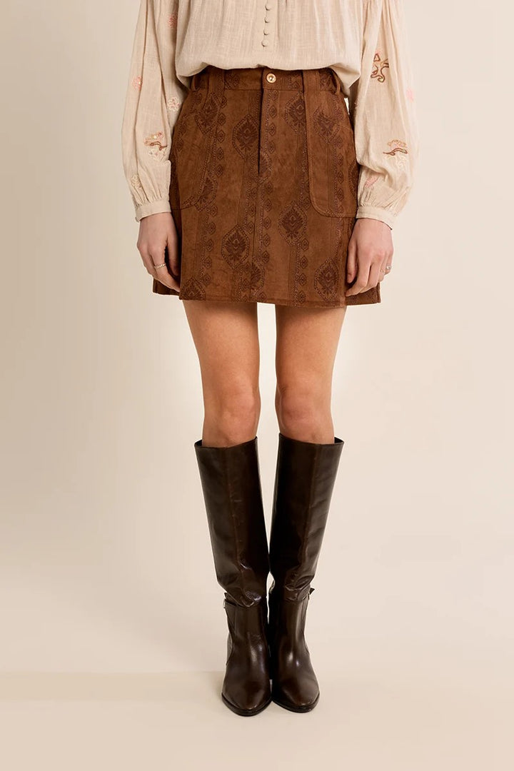 Camel Woven Skirt
