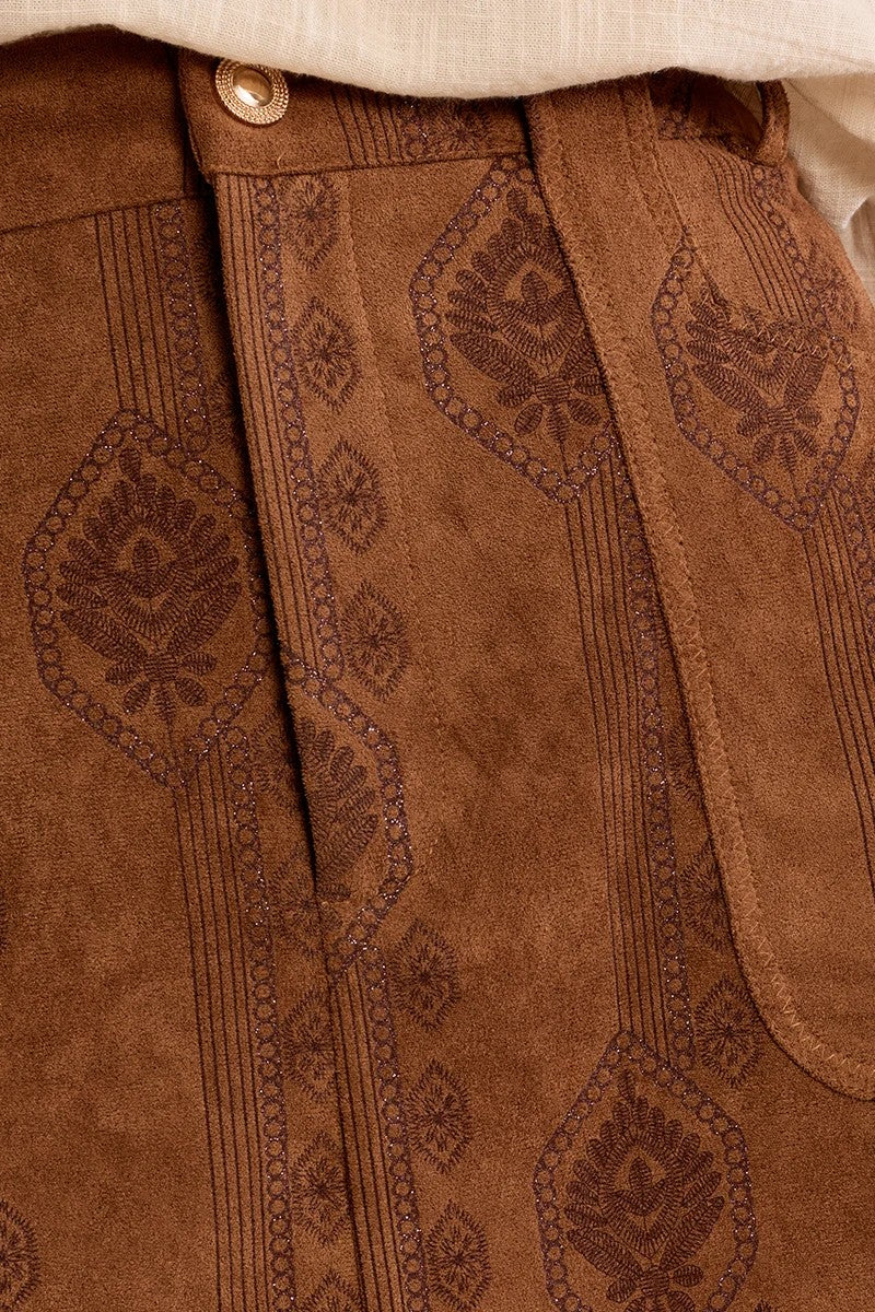 Camel Woven Skirt