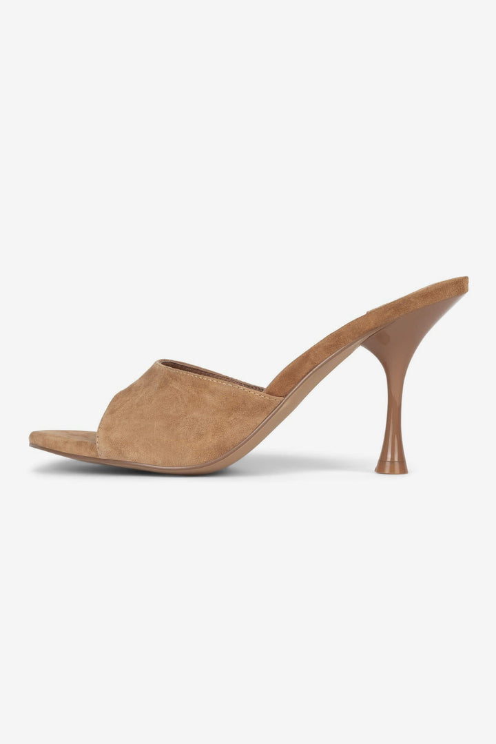 Camel Suede Agent Stiletto Mule