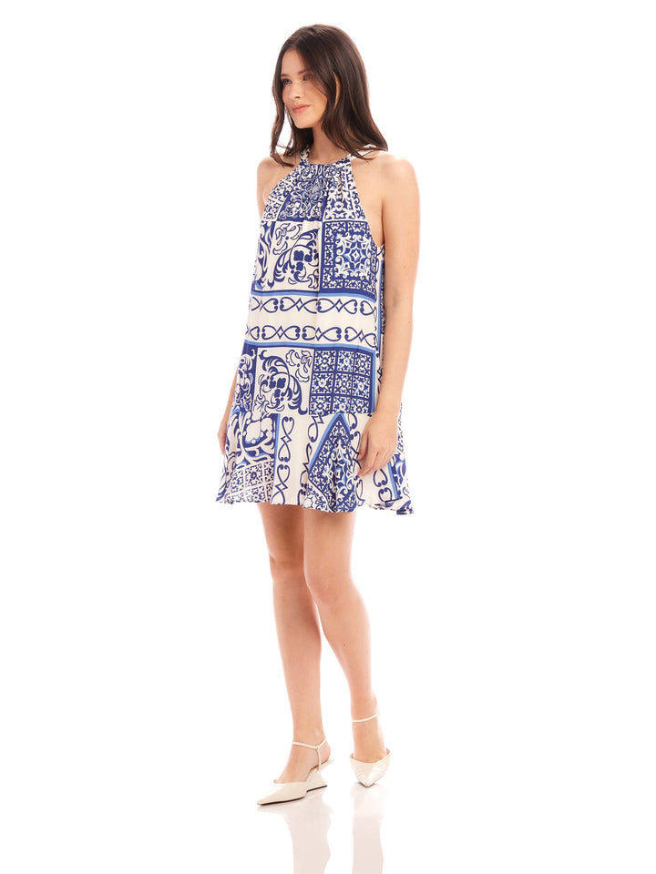 Capri Blue Halter Neck Brenda Dress