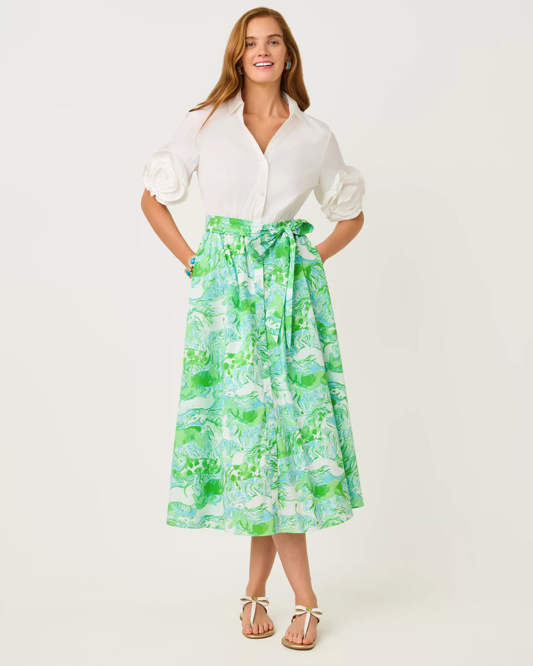 Capri Blue Galloping Gals Sonaire Shirtdress