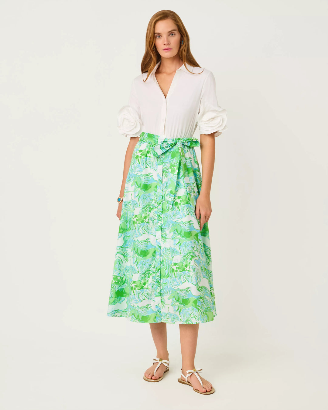 Capri Blue Galloping Gals Sonaire Shirtdress