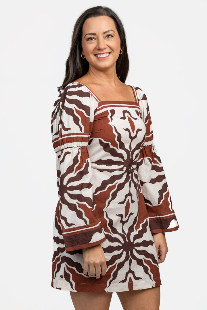Capucine Border Print Martine Mini Dress