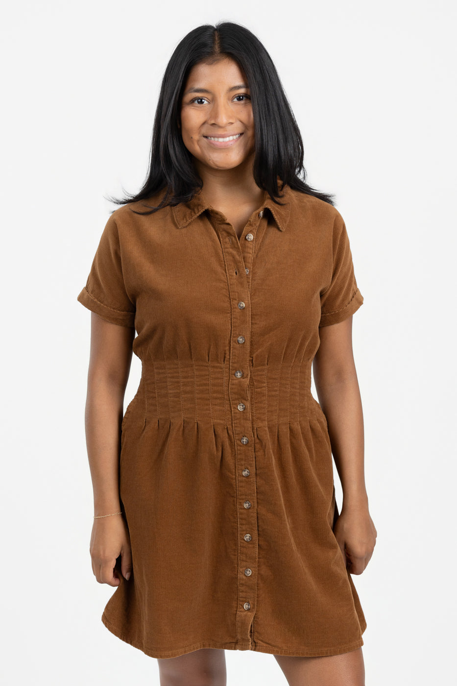 Caramel Corduroy Isadora Dress