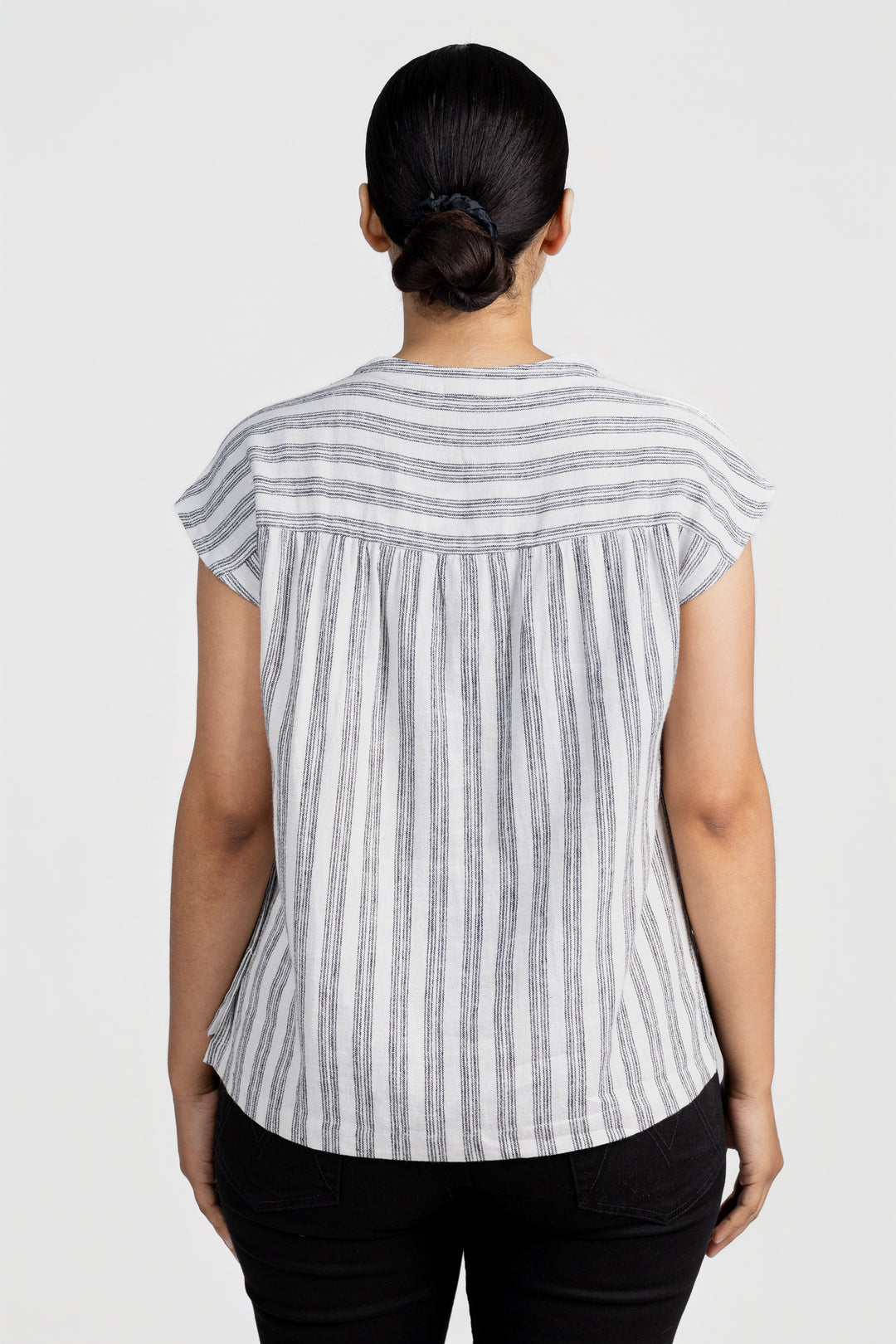 Chalk Black Stripe Relaxed Fit Sleeveless Top