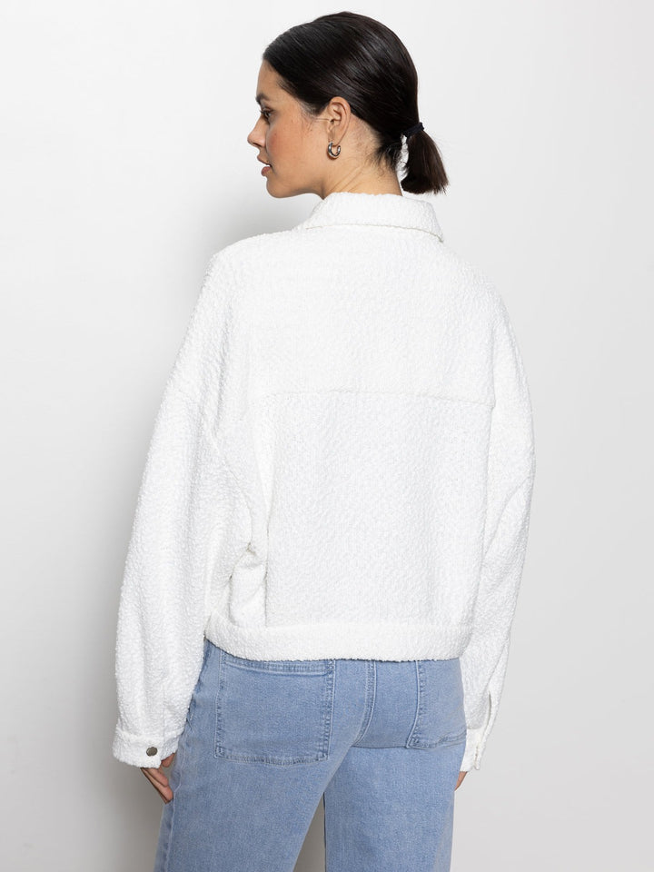 Chalk Trimmer Knit Shacket