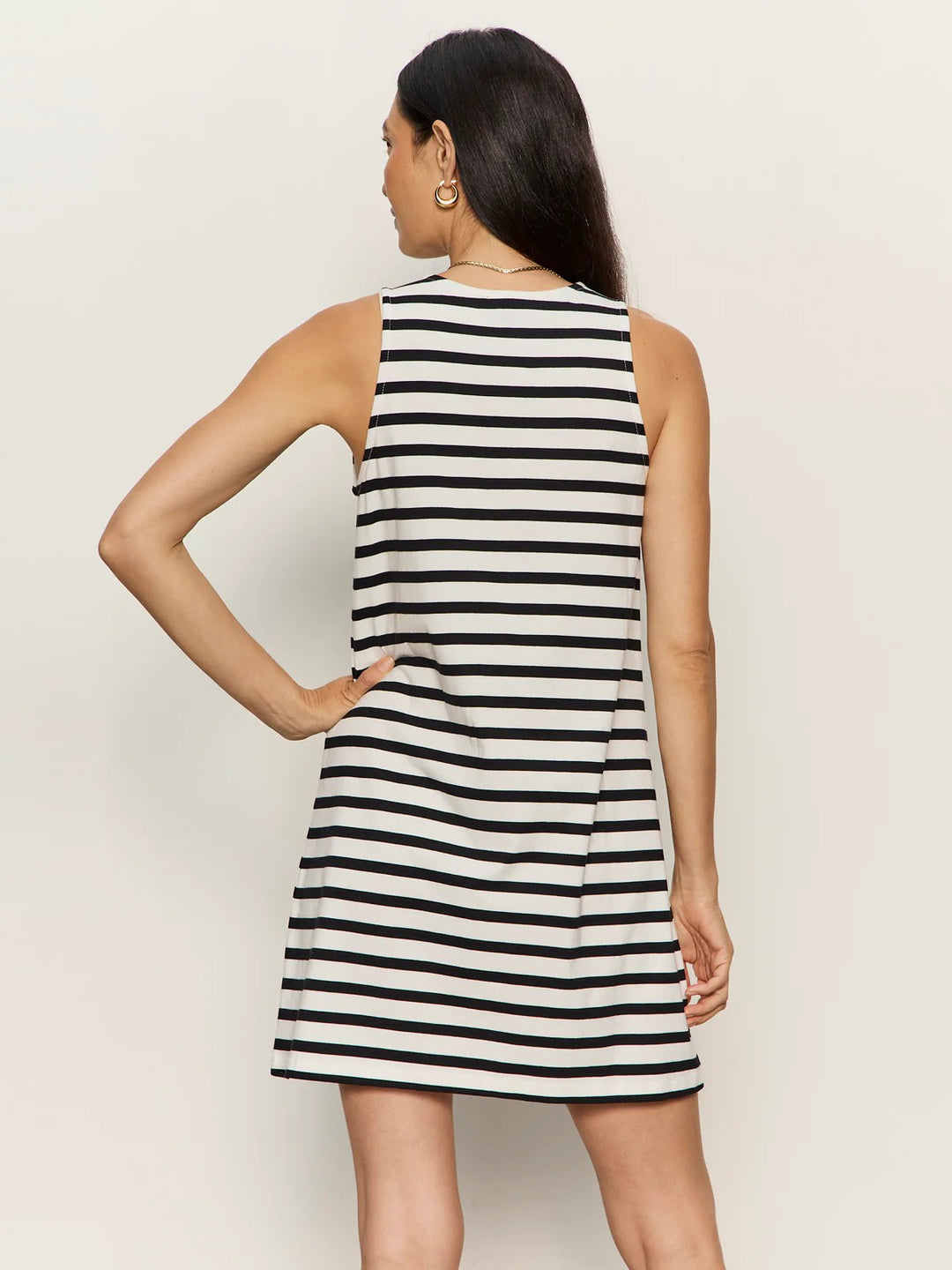 Chalk Black Stripe On The Yacht Shift Dress