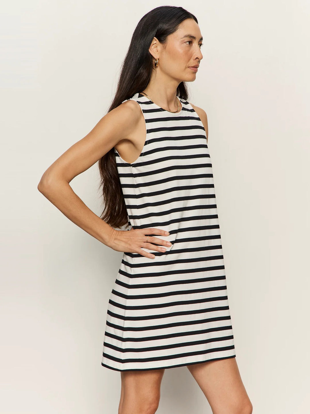 Chalk Black Stripe On The Yacht Shift Dress