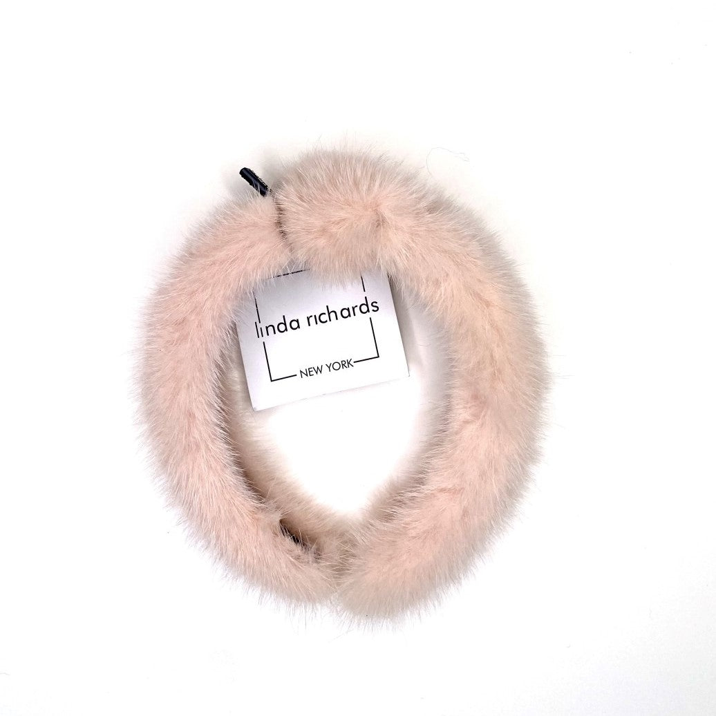 Champagne Mink Fur Knotted Headband