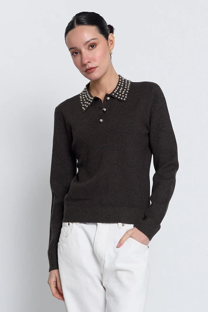Charcoal Felix Polo Sweater