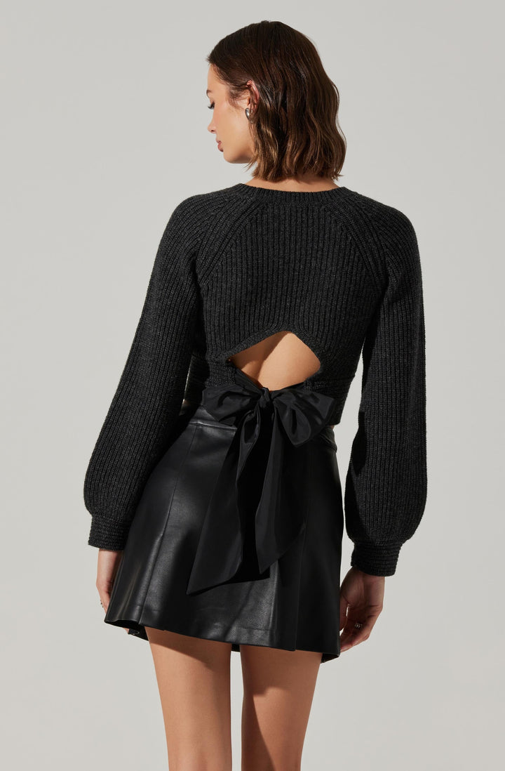 Charcoal Rib Knit Eila Sweater