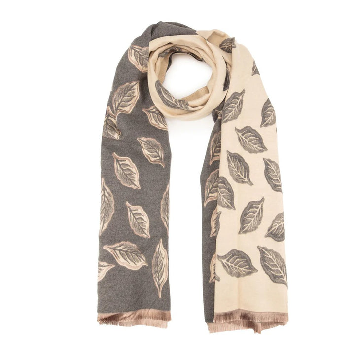 Charcoal Leaves Winter Scarf