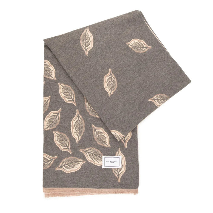 Charcoal Leaves Winter Scarf