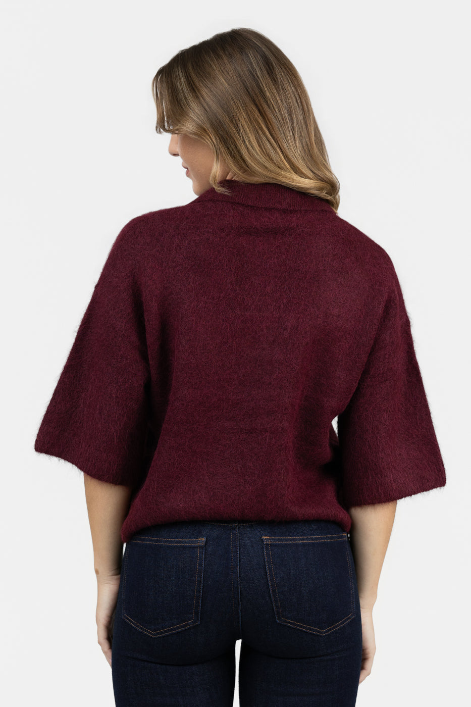 Cherry Wine Nadya Polo Sweater
