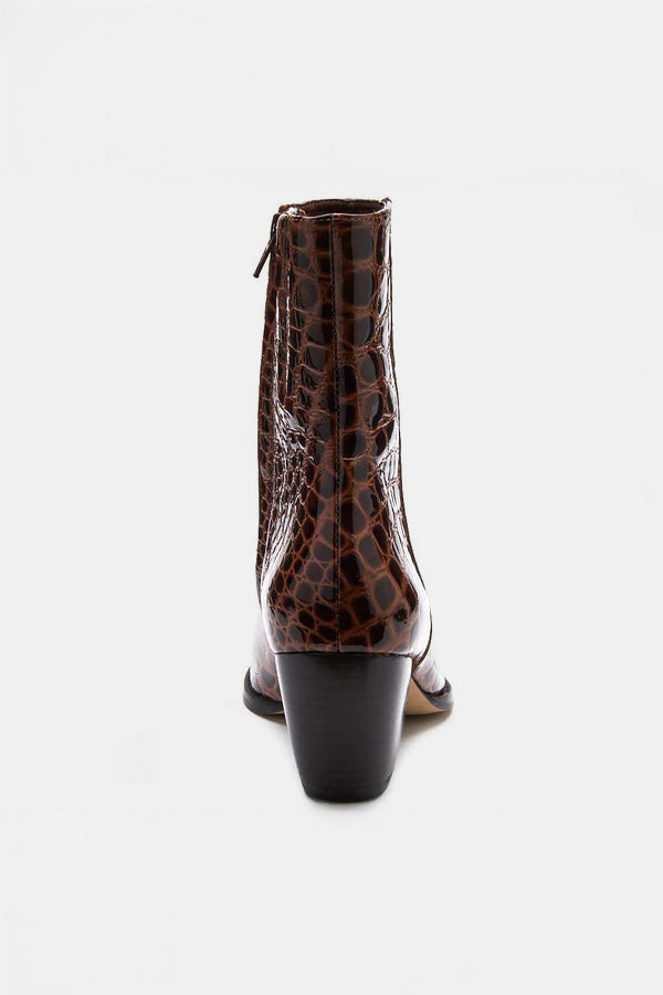 Chocolate Croc Ankle Boot
