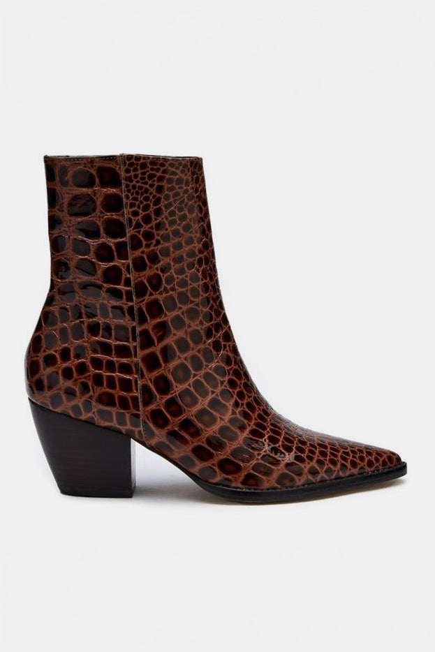 Chocolate Croc Ankle Boot
