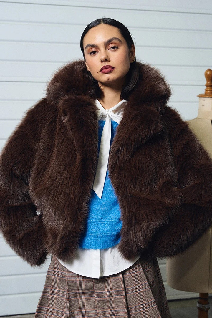 Chocolate Faux Fur Jacket