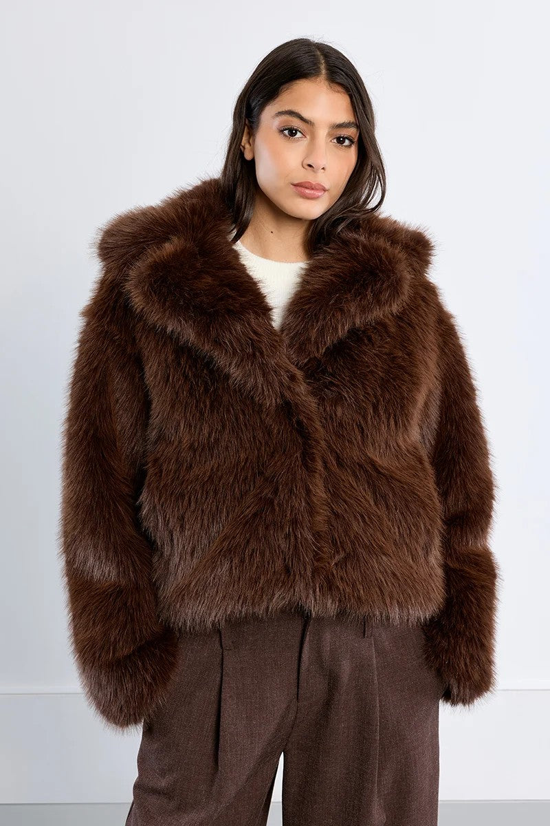 Chocolate Faux Fur Jacket