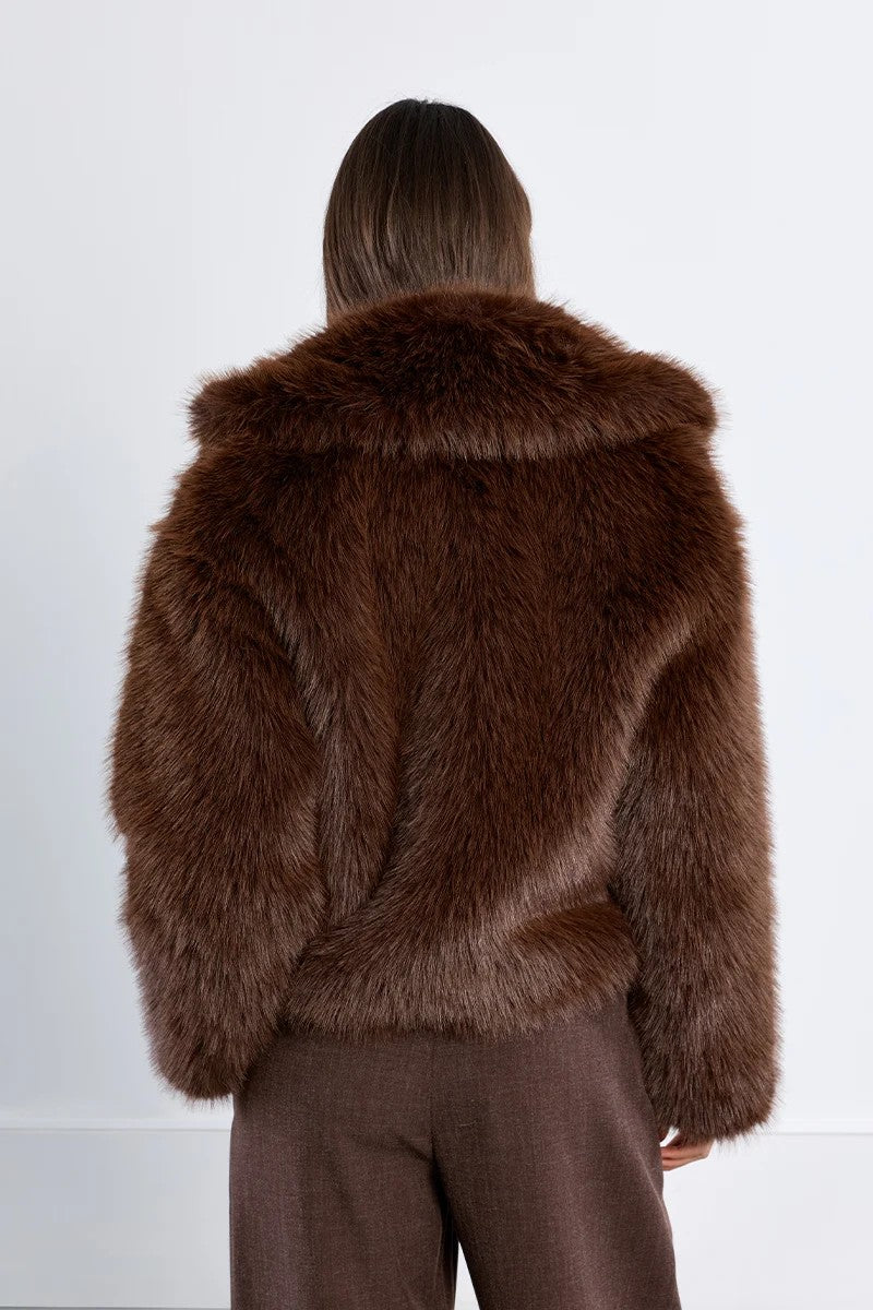 Chocolate Faux Fur Jacket