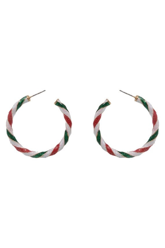 Christmas Glitter Multi Hoop Earrings