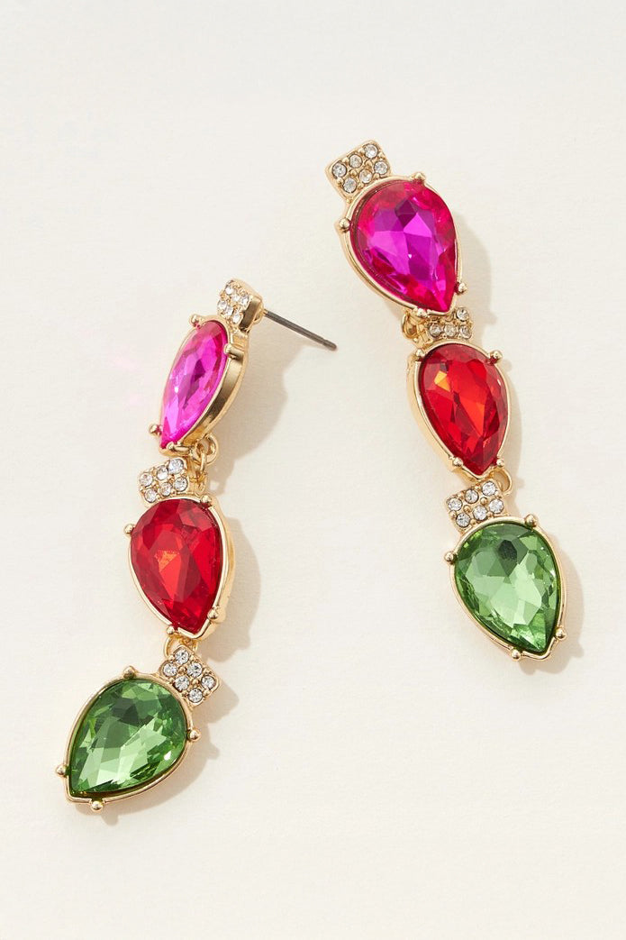 Christmas Light Bulb Drop Earrings