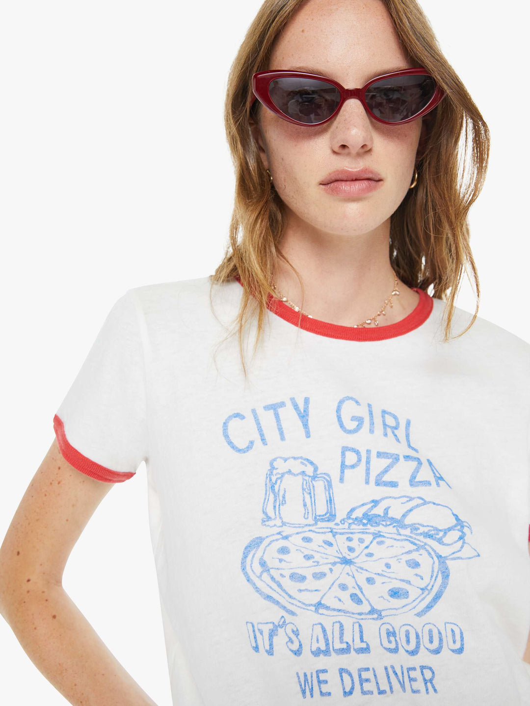City Girl Pizza The Lil Goodie Ringer Tee