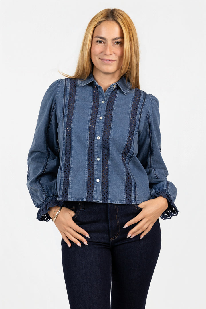 Classic Blue Rowen Blouse