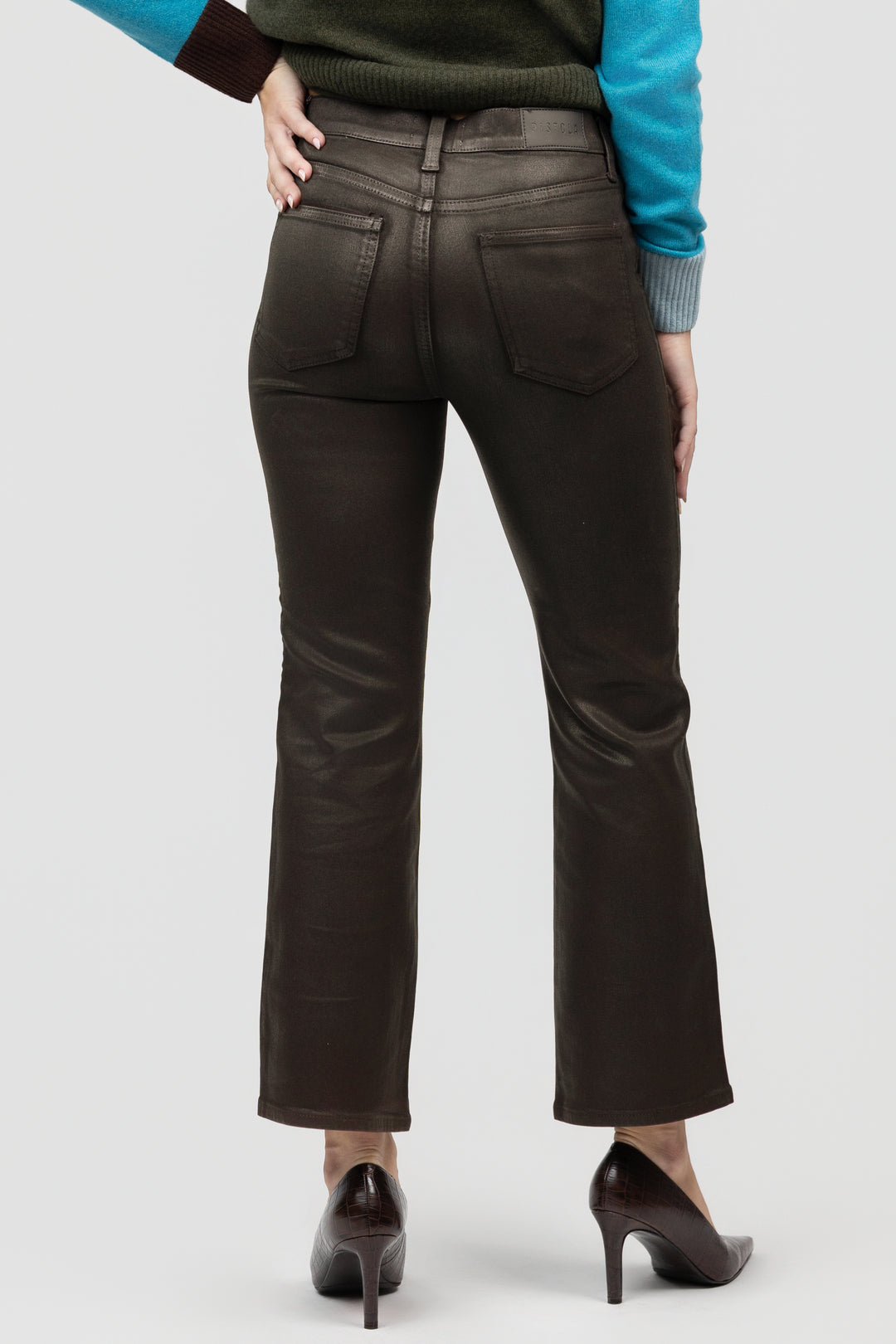 Coated Mocha High Rise Lennon Jean