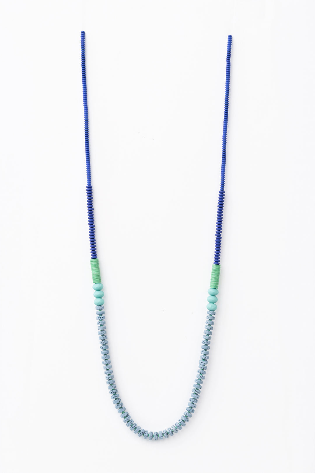 Cobalt And Lava Bead Long Necklace
