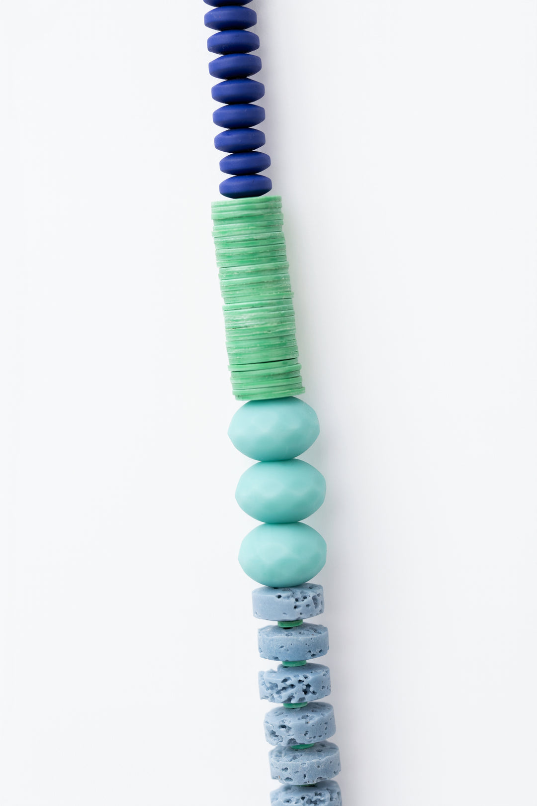 Cobalt And Lava Bead Long Necklace