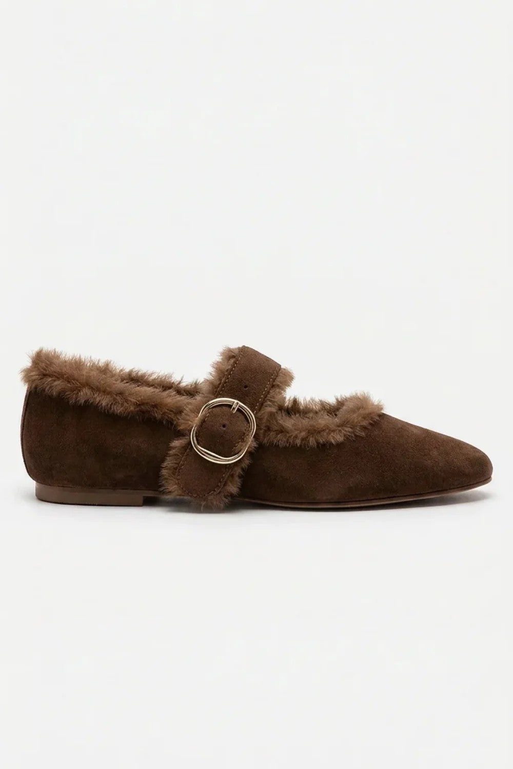 Cocoa Suede Mella Plush Ballet Flats