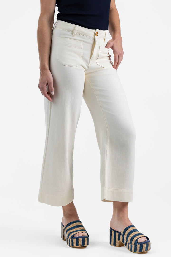 Collagen Wide Leg Crop Marine Pant