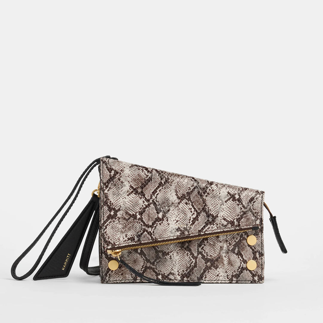 Contrast Snake Brushed Gold Curtis Handbag