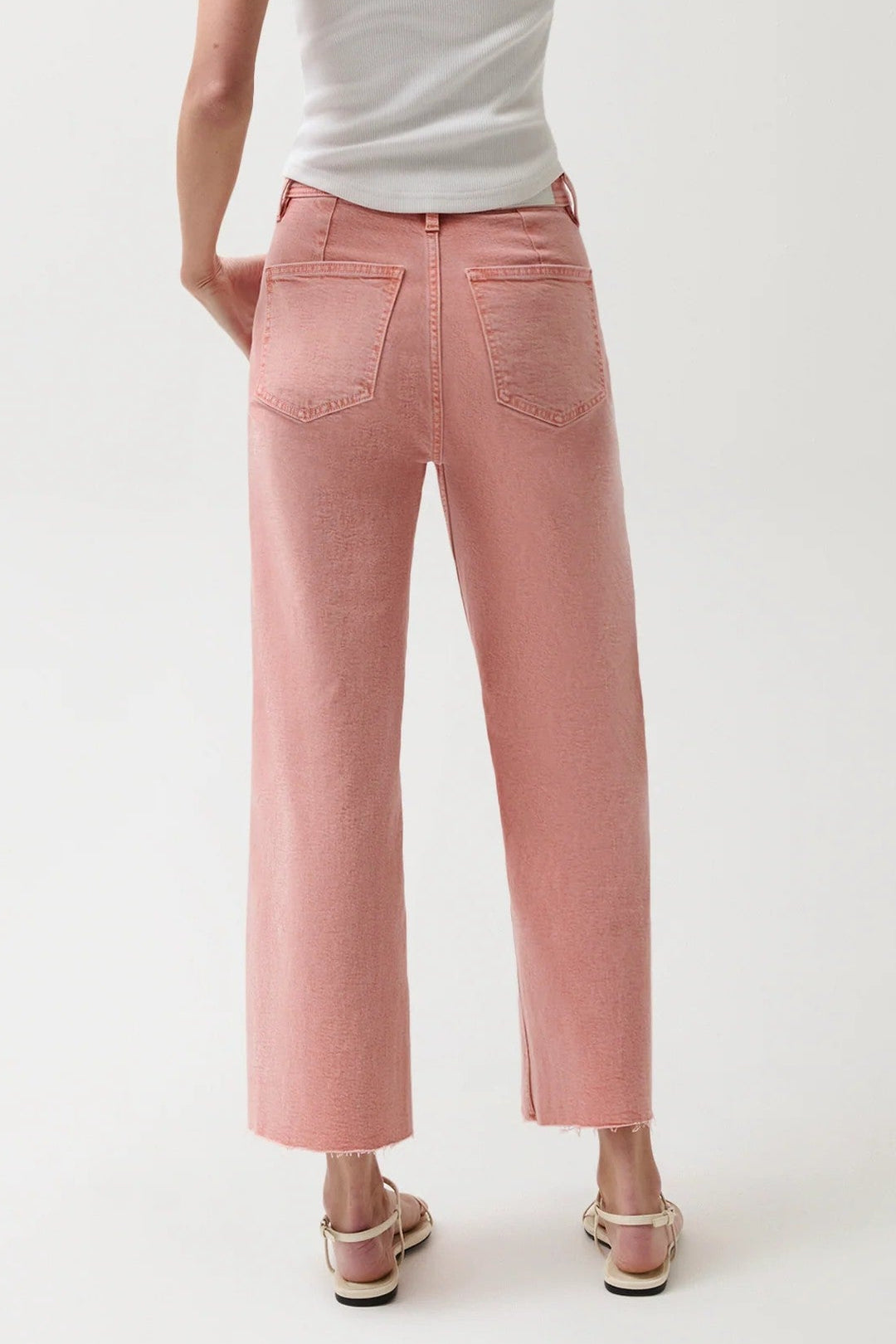 Coral Rose Wide Leg Crop Penny Jean
