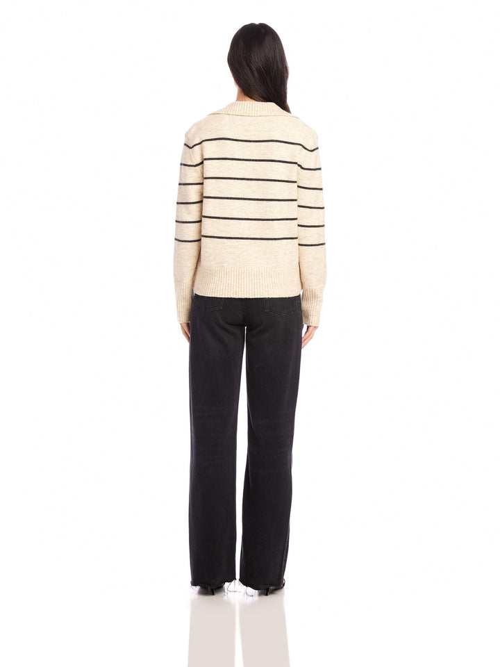 Cream And Charcoal Stripe Lisa Sweater