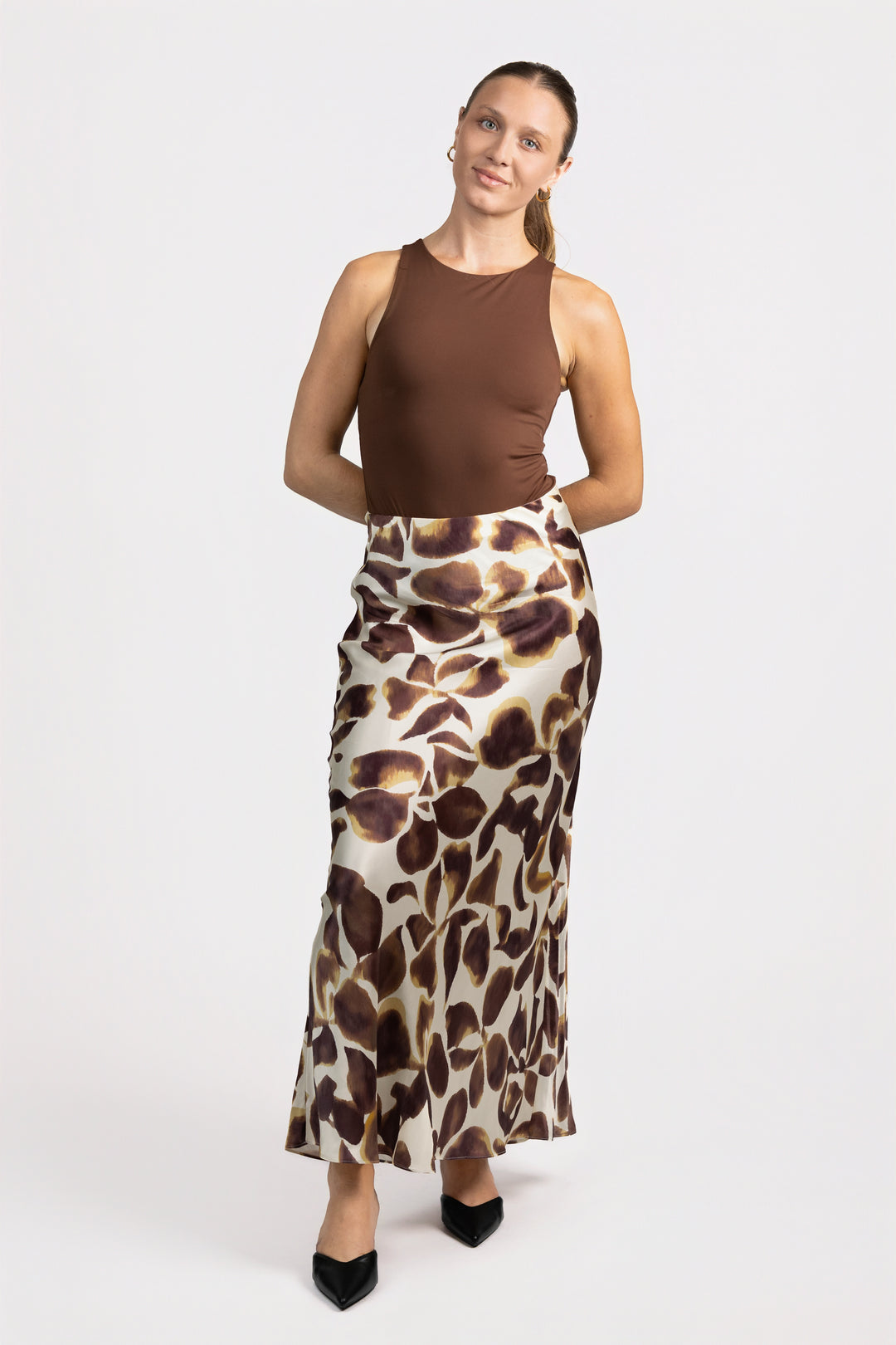 Cream Espresso Lily Romina Maxi Skirt