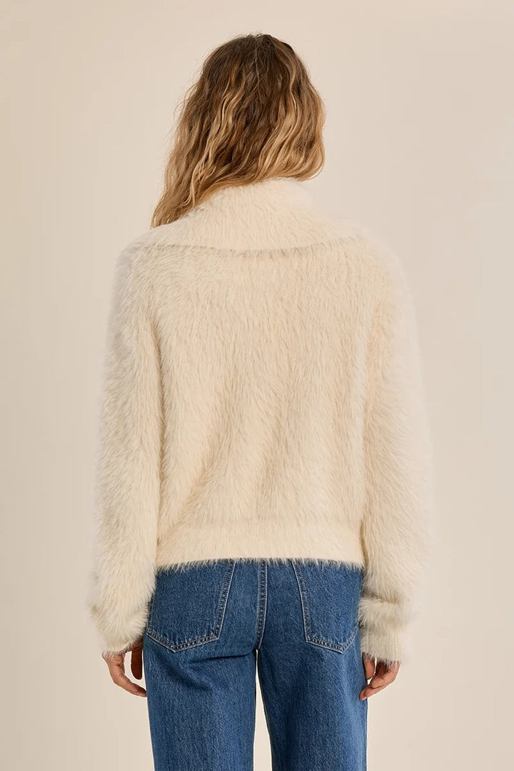 Cream Fuzzy Cardigan