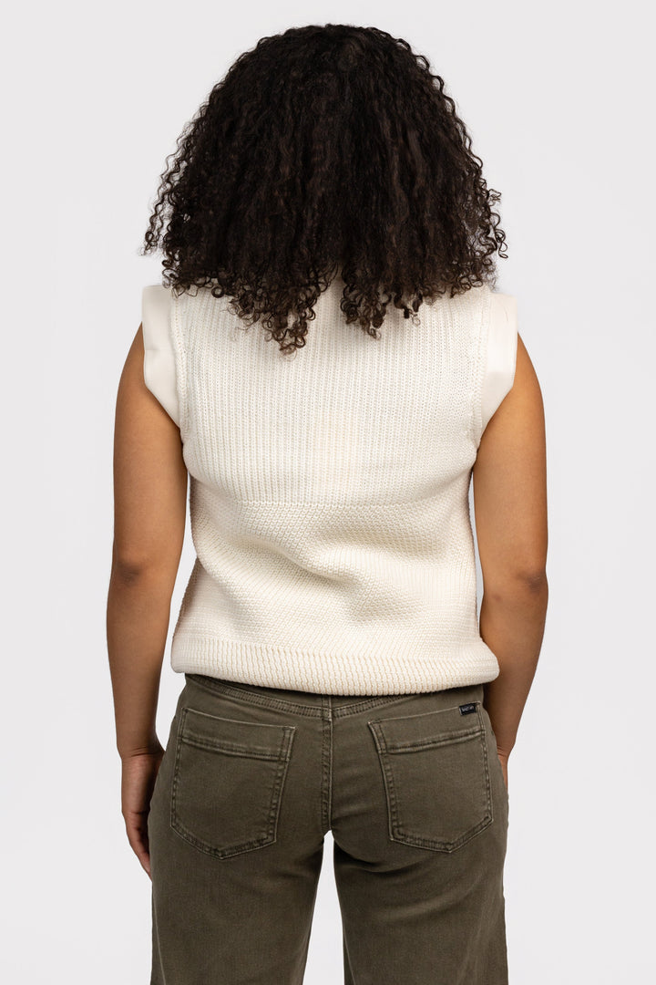 Cream Mixed Media Juno Top