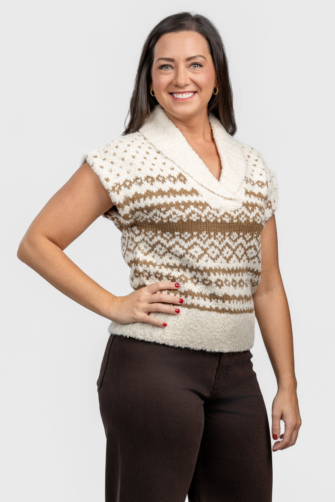 Cream Multi Paulie Sweater Vest