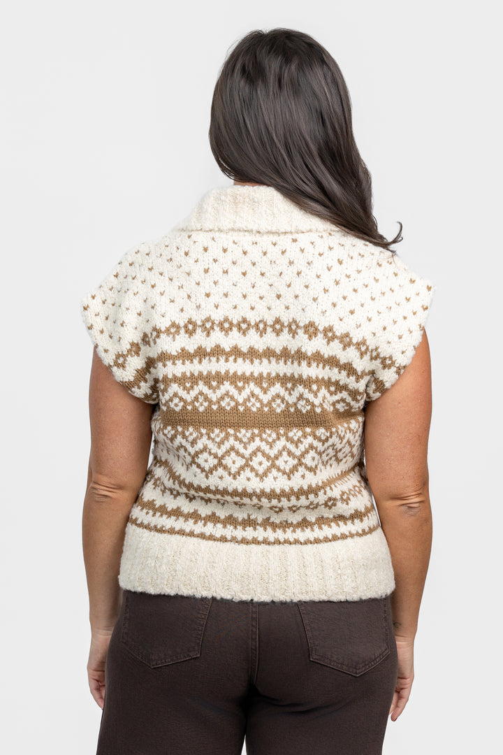 Cream Multi Paulie Sweater Vest