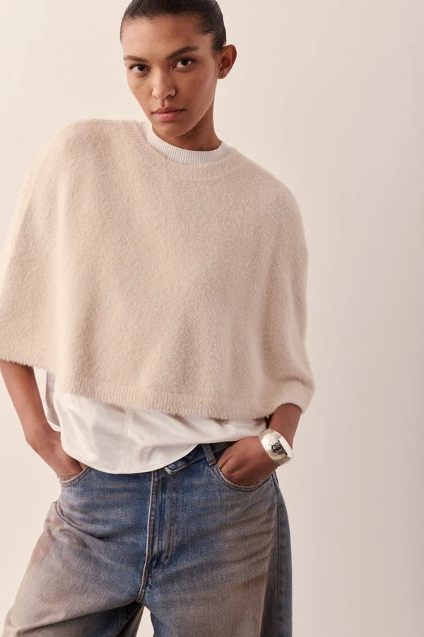 Cream Otto Cape Sweater
