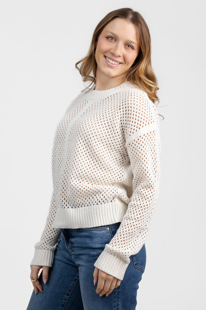 Cream Crochet Taylor Crew