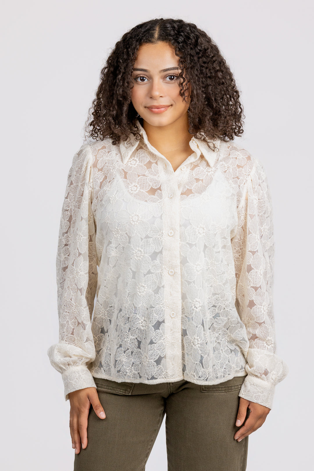 Cream Embroidered Blouse