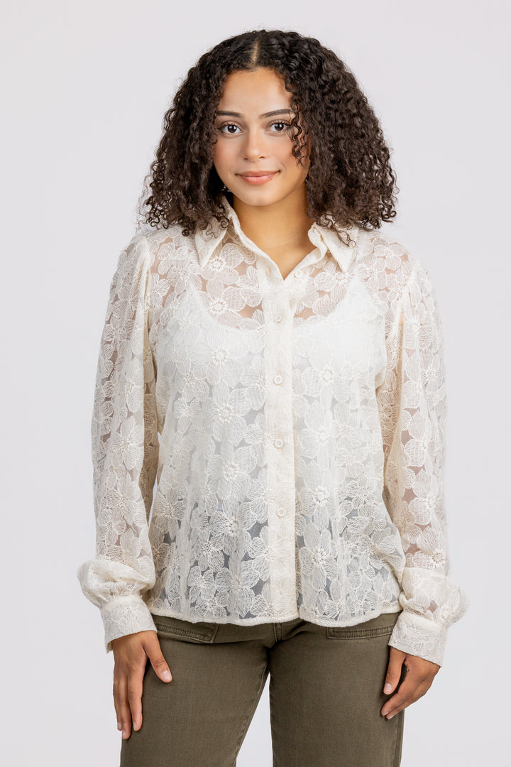 Cream Embroidered Blouse