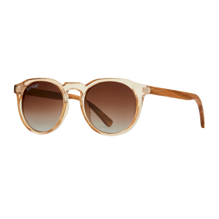 Crystal Champagne And Walnut Wood Brax Brown Polarized sunglasses