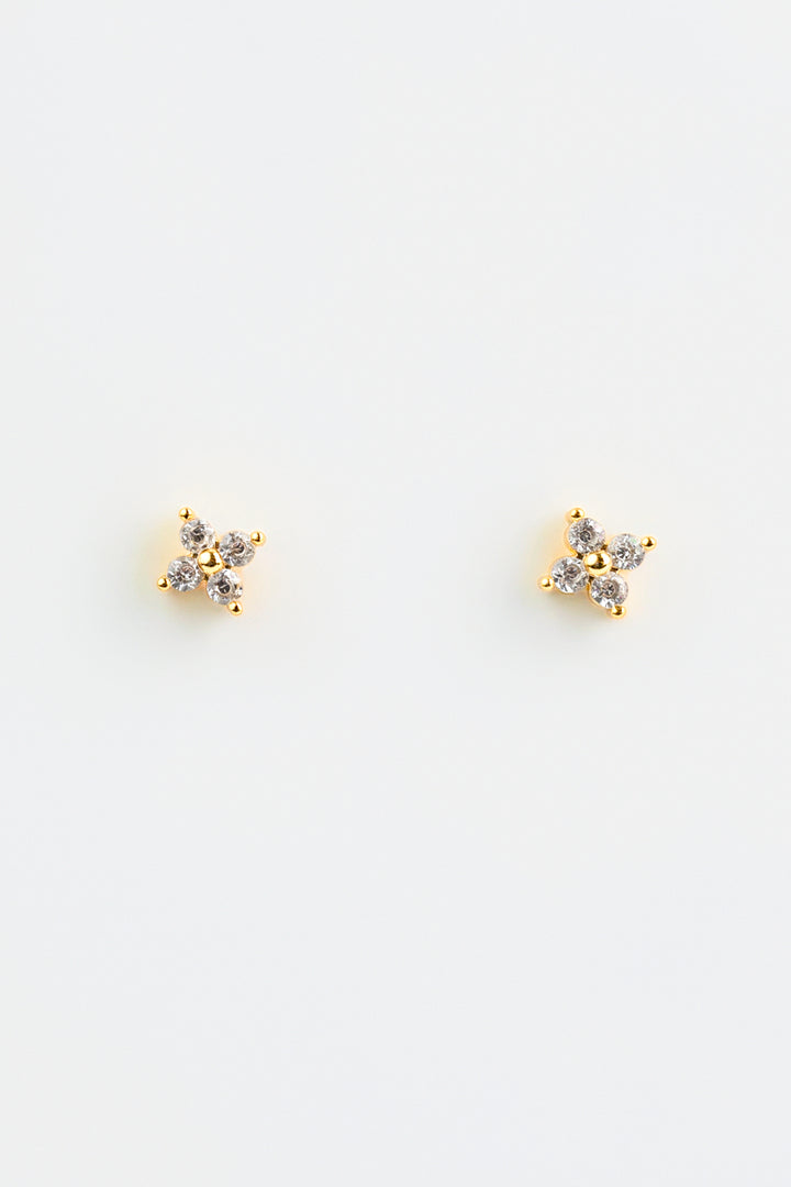 Crystal Flower Stud Earrings