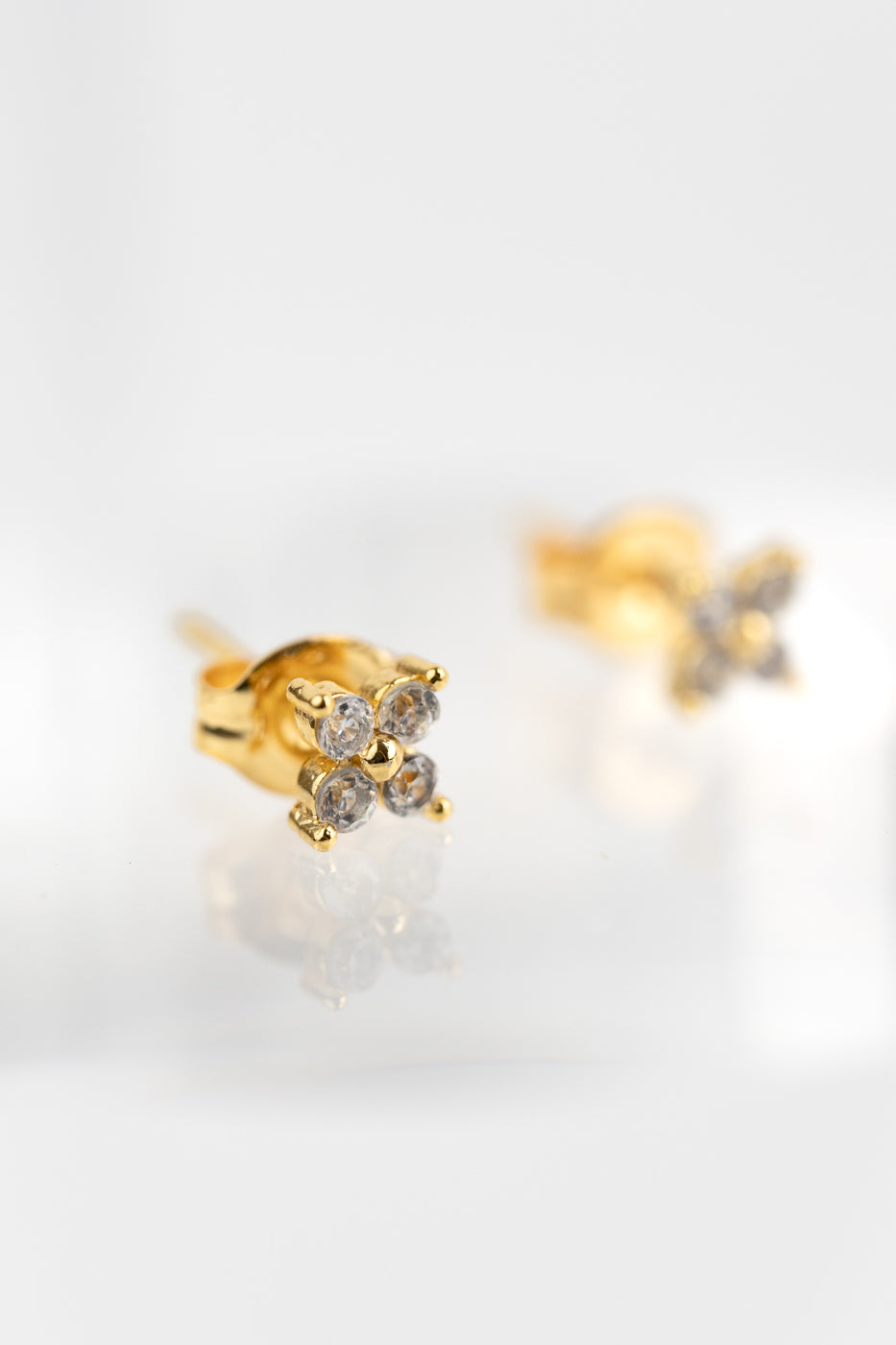 Crystal Flower Stud Earrings