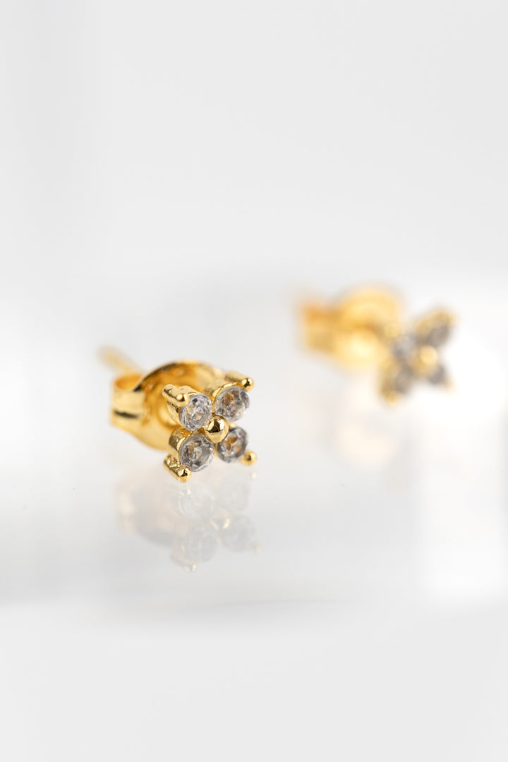 Crystal Flower Stud Earrings